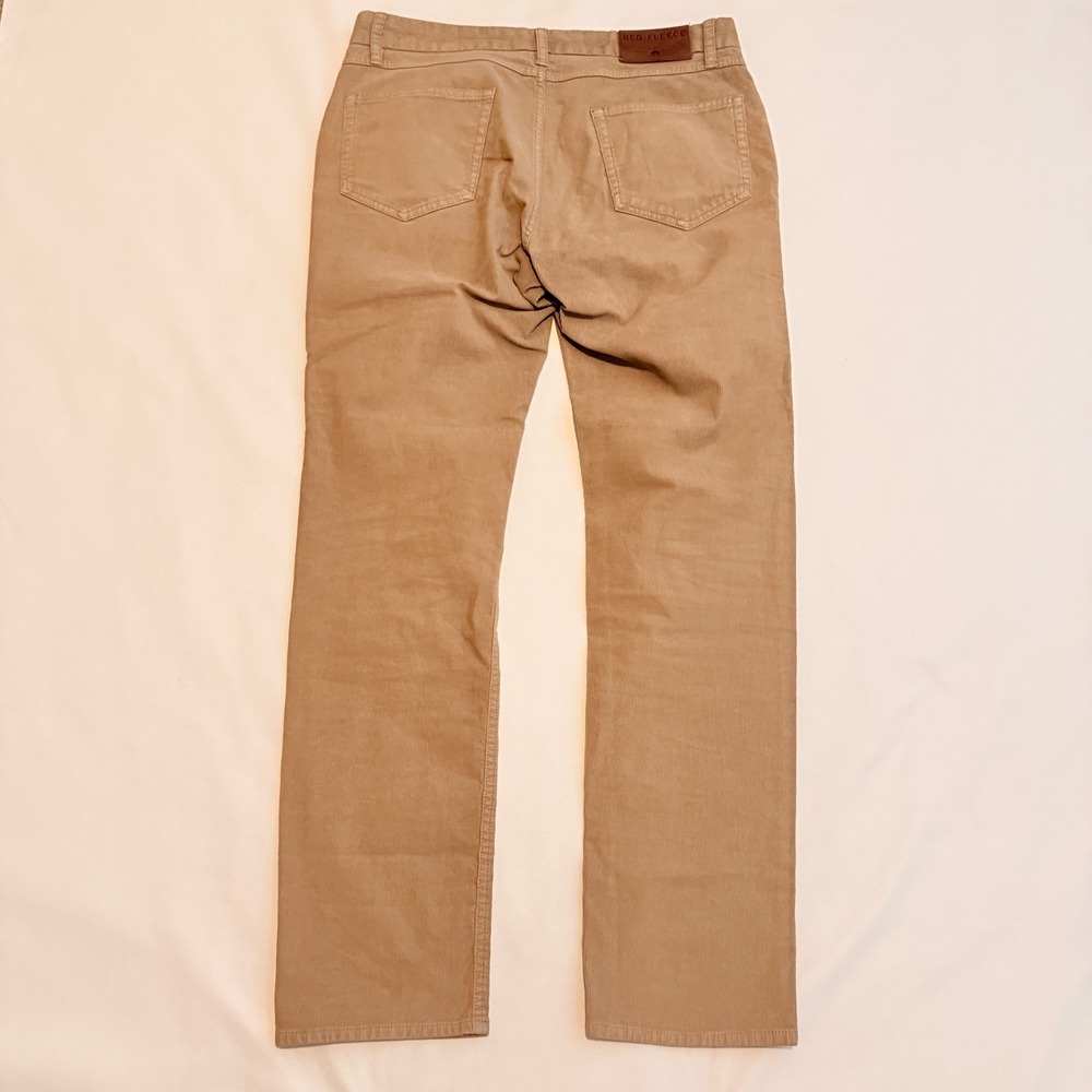 Brooks Brothers Red Fleece Corduroy Pants Mens 34x32 Tan Straight Leg 5-Pocket - Picture 2 of 9